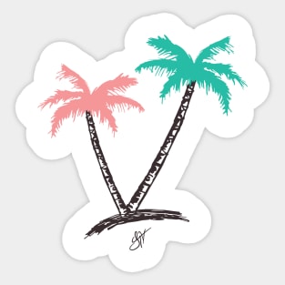 Jhoni The Voice "His and Her Palm Tree" Tee Sticker